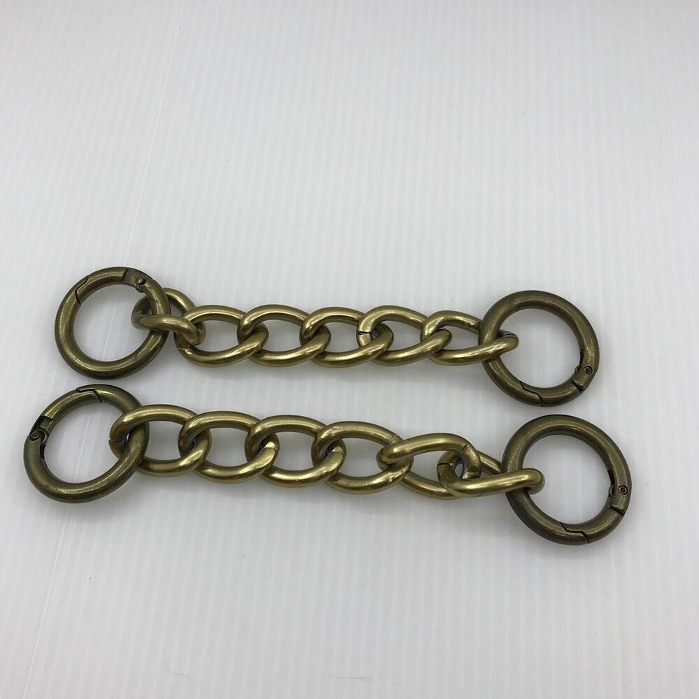 Retired MICHE Bag Brass-Tone Chain Handle Extensions Rings Hardware